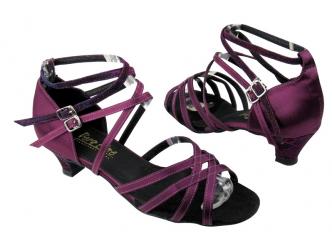 Chaussures de danse femmes satin violet   